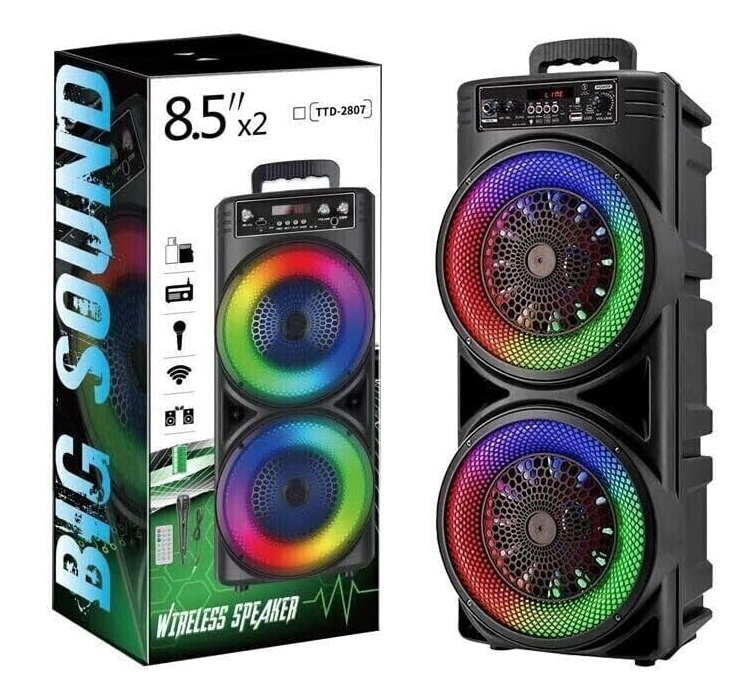 Boxa karaoke TTD 2807 microfon wireless Bluetooth si telecomanda